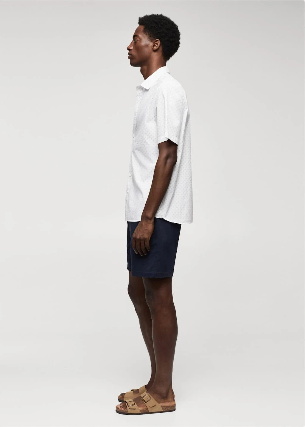 Chemise 100 % Coton Manches Courtes En Micro-imprimé – Image 5