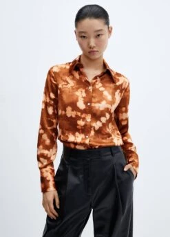 Chemise Satinée Effet Tie And Dye