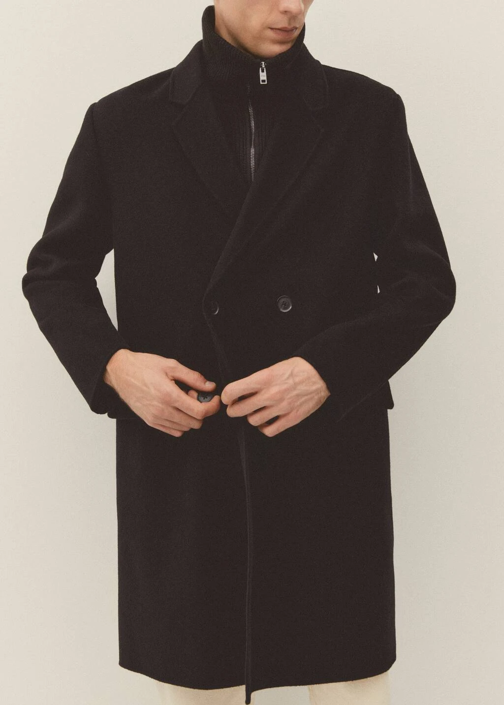 Manteau Croisé Fait Main Laine Recyclée – Image 7