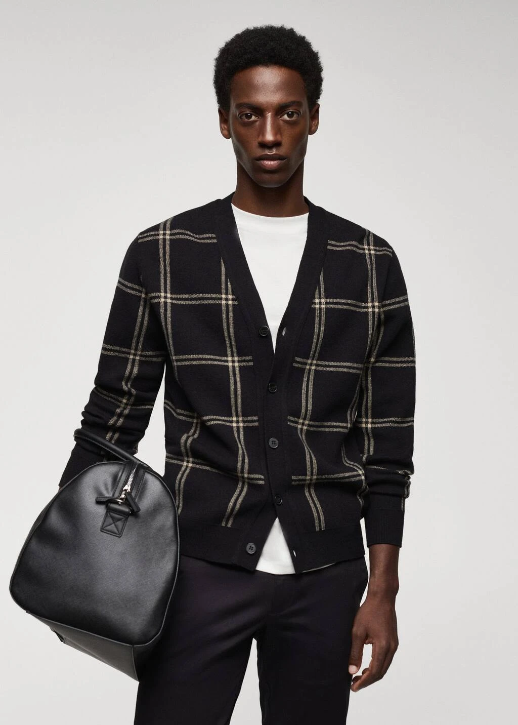 Cardigan Maille Fine Carreaux-fenĂȘtres