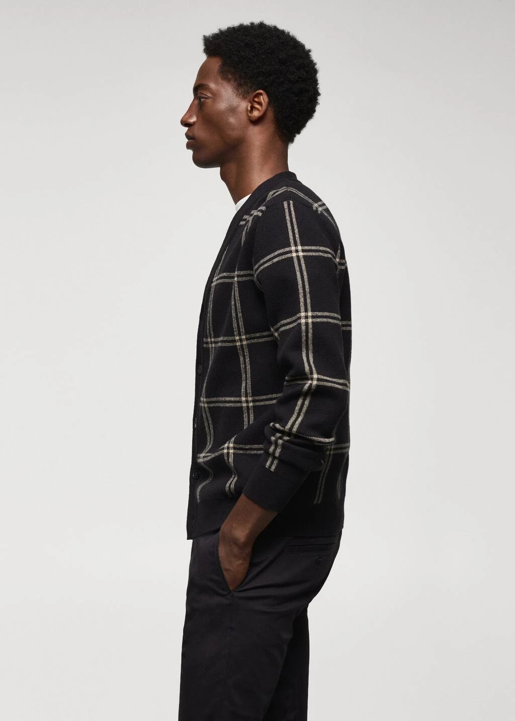 Cardigan Maille Fine Carreaux-fenĂȘtres â Image 5