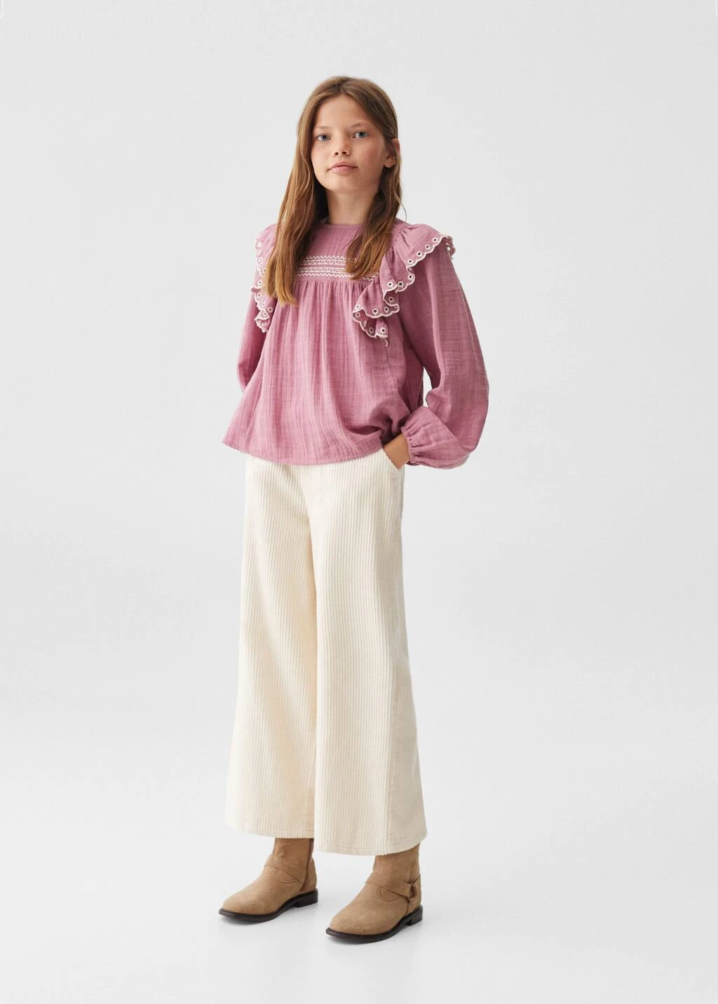 Chemisier à Volants Brodé – Image 2