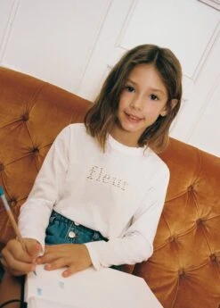 T-shirt Imprimé Détail Brodé