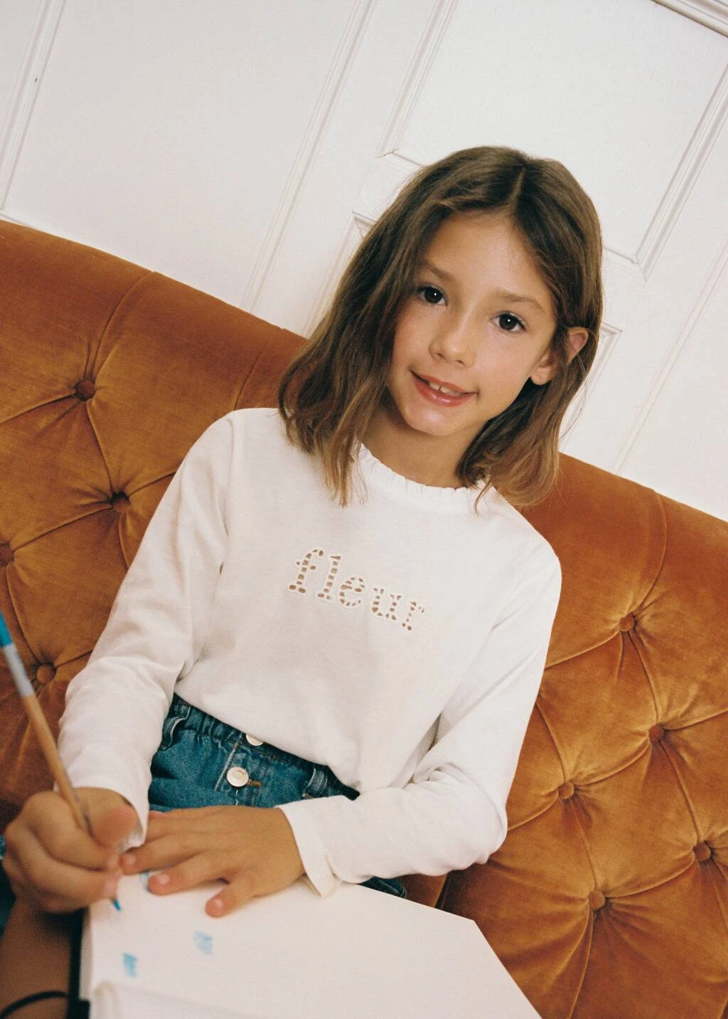 T-shirt Imprimé Détail Brodé