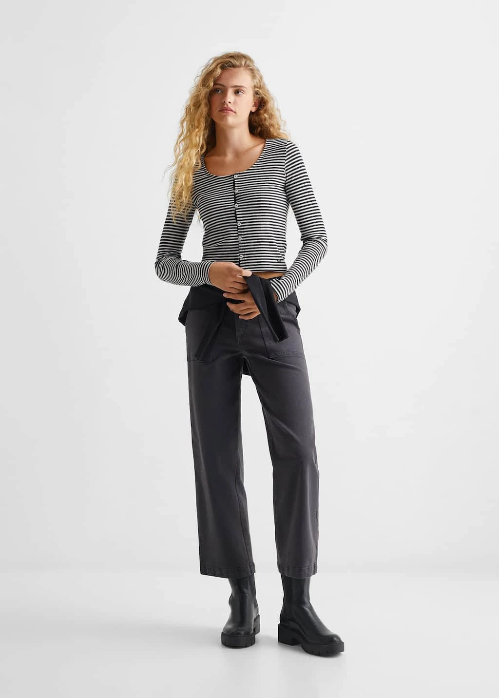 T-shirt à Rayures Et Boutons – Image 8