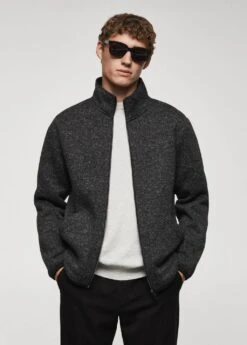 Sweat-shirt Jaspé Fermeture Éclair