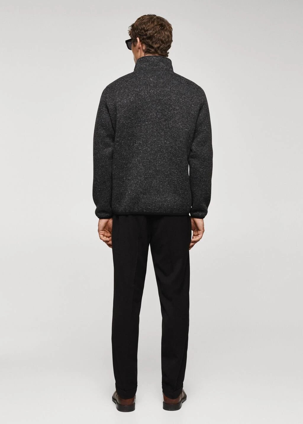 Sweat-shirt Jaspé Fermeture Éclair – Image 3