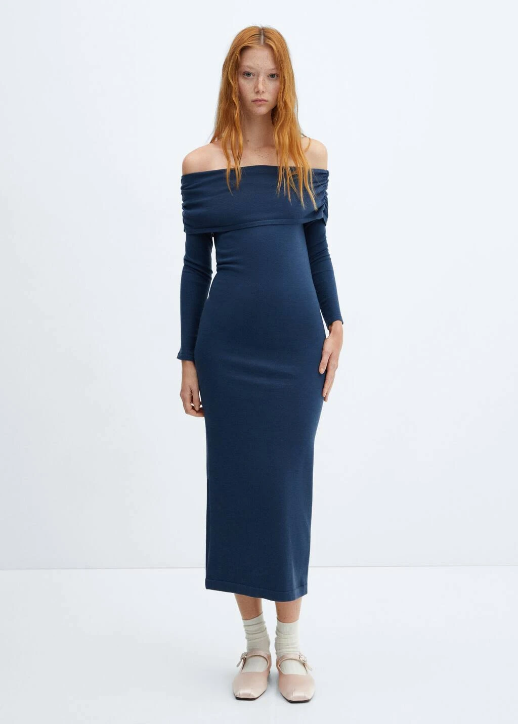 Robe Drapée épaules Dénudées – Image 2