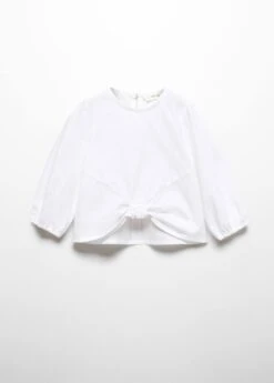 Blouse à Nœud En Coton