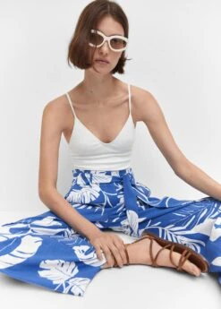 Pantalon Imprimé Tropical