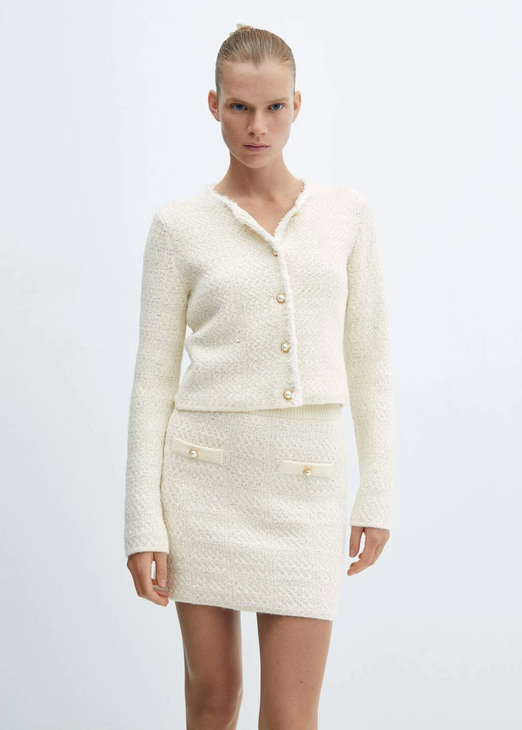 Jupe Maille Boutons Bijoux