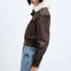 Bomber Cuir Col Imitation Mouton Retourné
