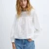 Blouse Coton Détails Ajourés