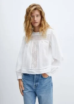 Blouse Coton Détails Ajourés