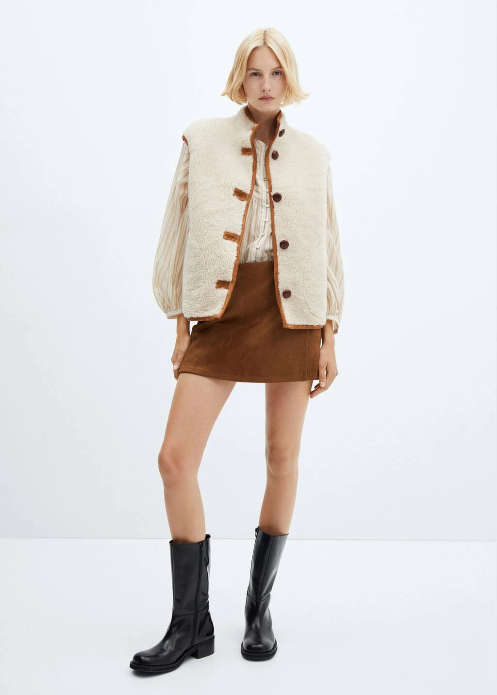 Gilet Réversible Imitation Mouton Retourné – Image 2