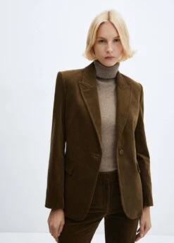 Veste Costume Velours Ras