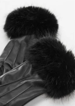 Gants Combinés Fausse Fourrure