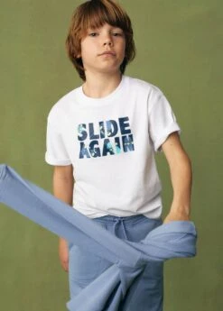 T-shirt Imprimé Lettres En Relief