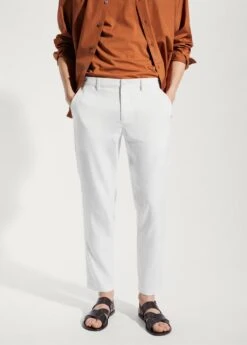 Pantalon Slim-fit Lin Cordon De Serrage Intérieur