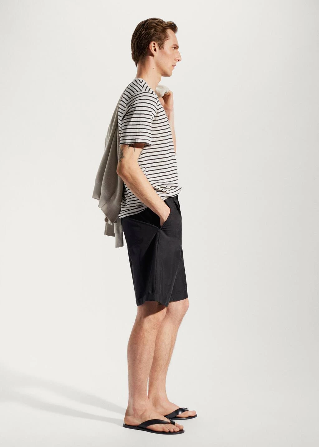 T-shirt 100 % Lin Rayures – Image 5