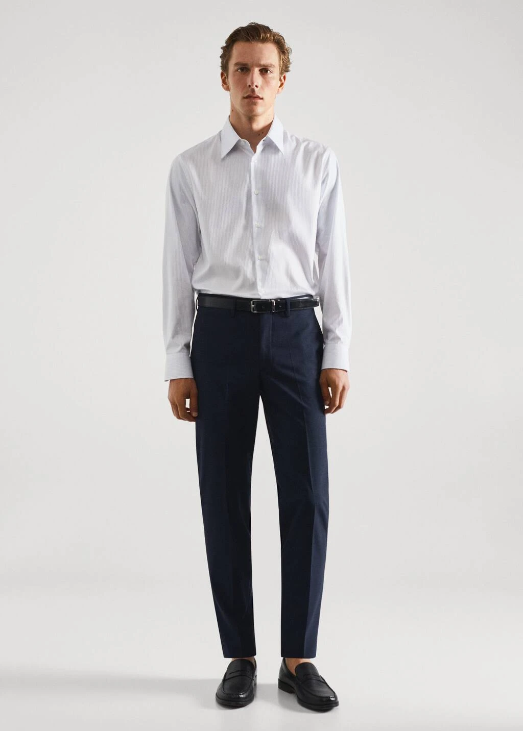 Chemise Costume Slim-fit Coton Twill Rayures â Image 3