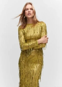 Robe Franges Métallisées