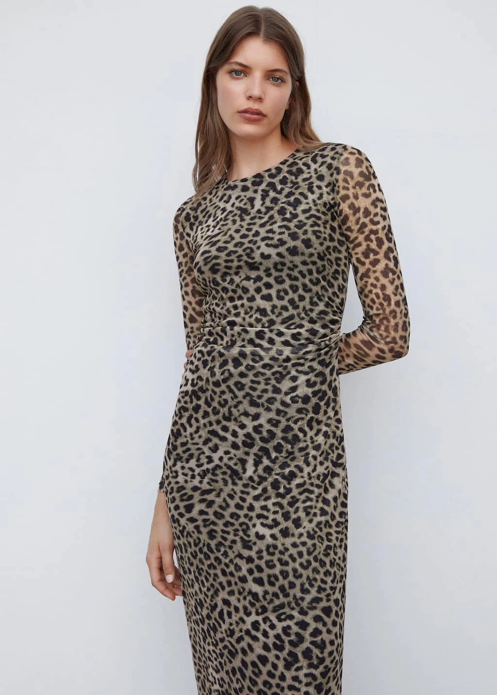 Robe Midi En Imprimé Animal