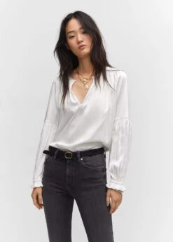 Blouse Froncée Bouton