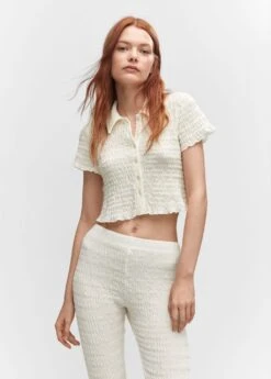 T-shirt Texturé Crop