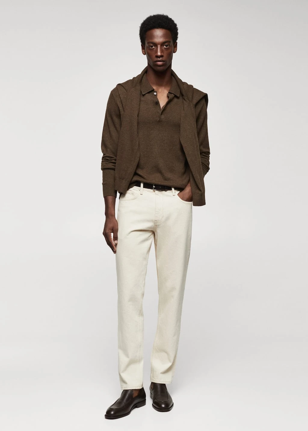 Polo Laine Manches Longues Chiné – Image 2