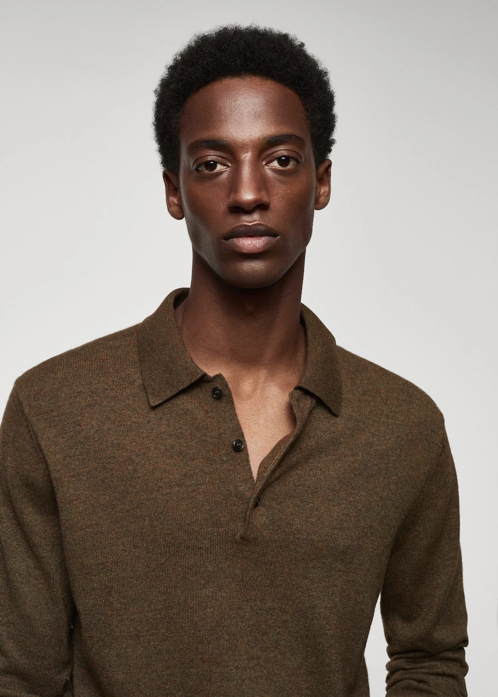 Polo Laine Manches Longues Chiné – Image 4