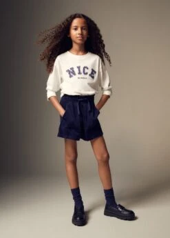 Short Paperbag Velours CÎtelé