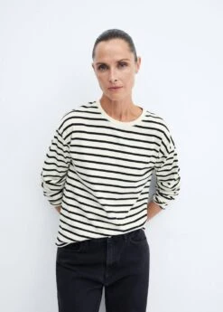 Sweat-shirt Rayures Col Rond