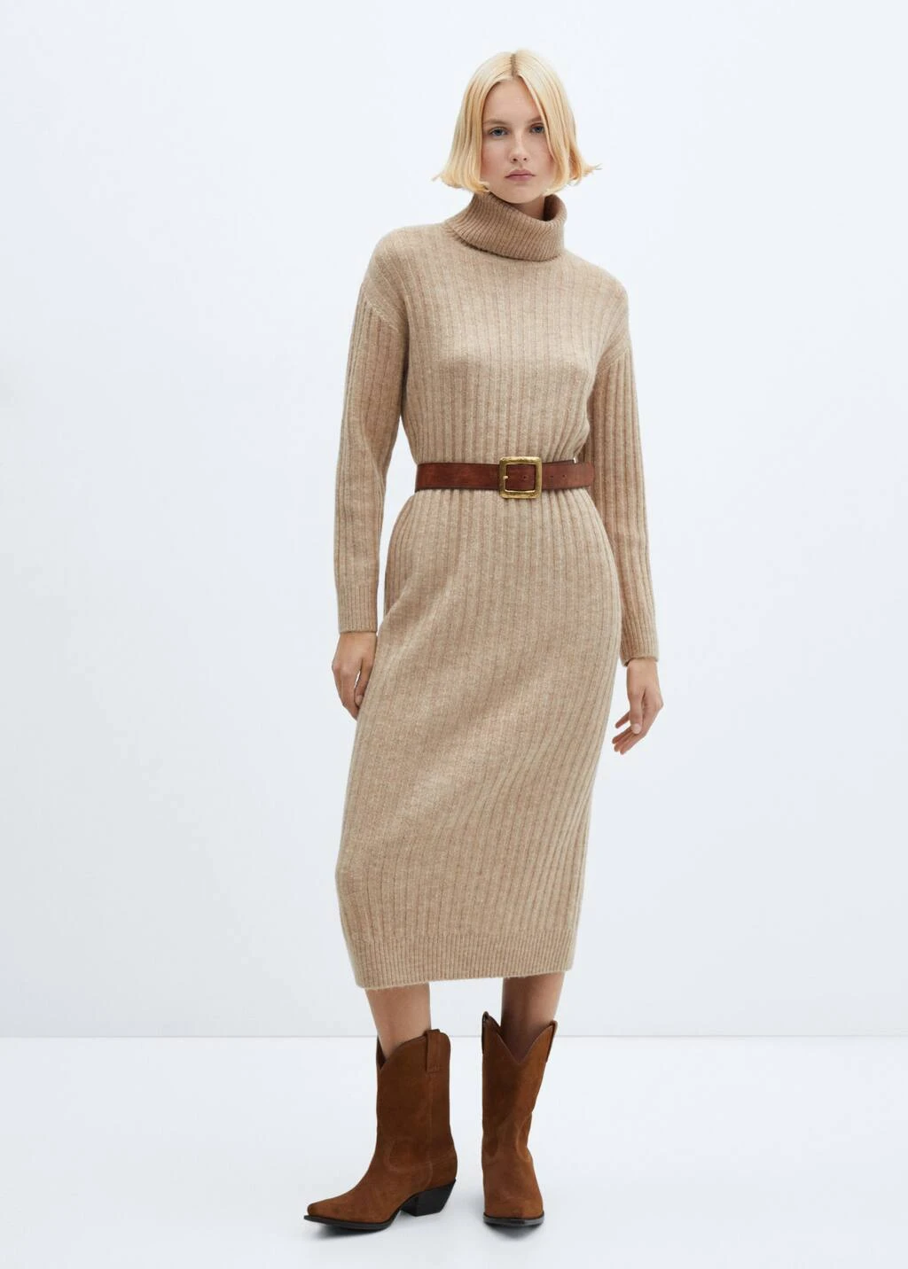 Robe Maille Côtelée Col Roulé – Image 2