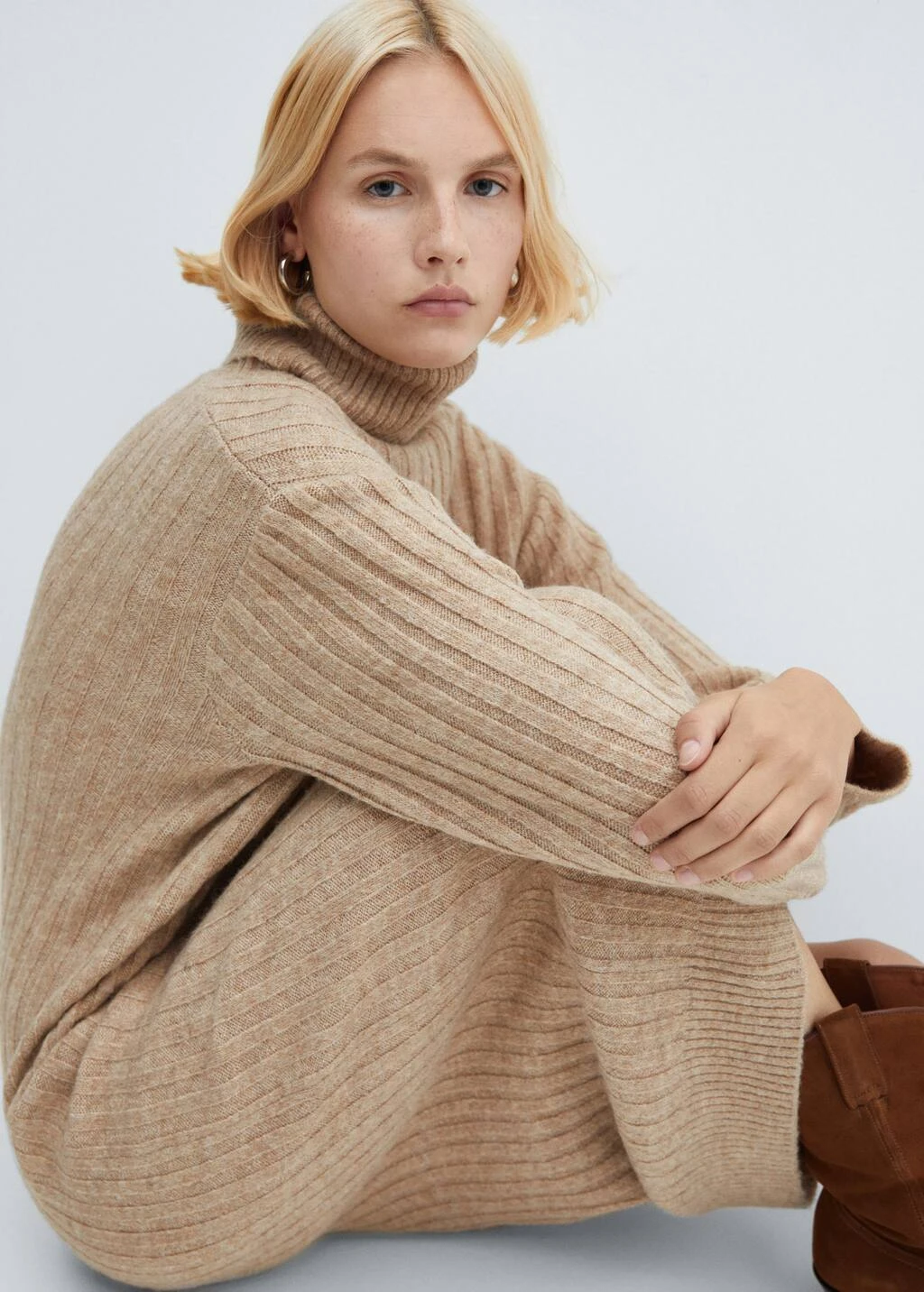 Robe Maille Côtelée Col Roulé – Image 5