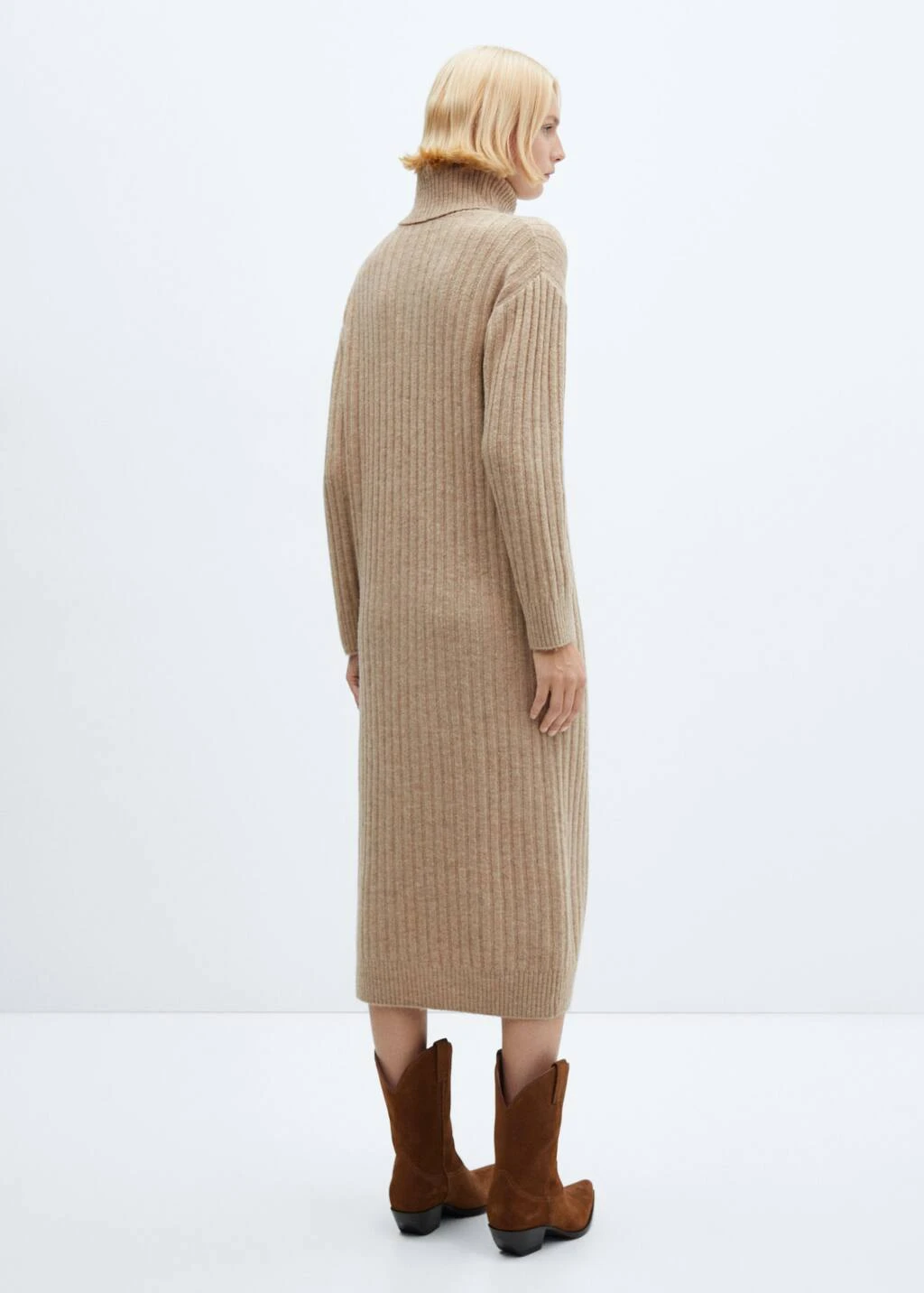 Robe Maille Côtelée Col Roulé – Image 3