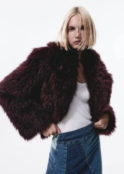 Veste Courte Fausse Fourrure