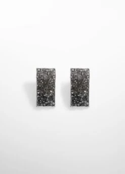 Boucles D'oreilles Rectangulaires Cristaux