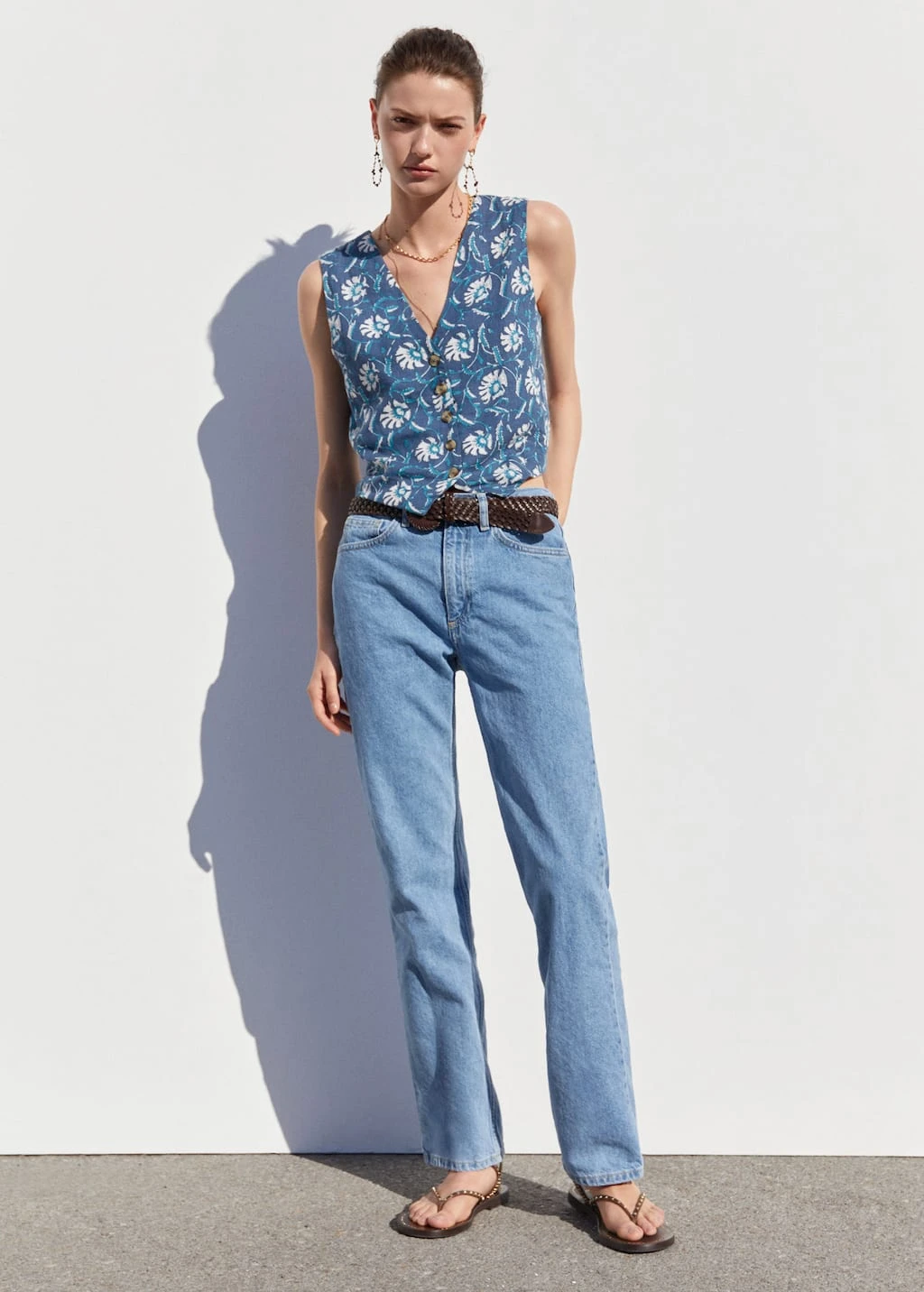 Gilet Lin Fleuri – Image 2