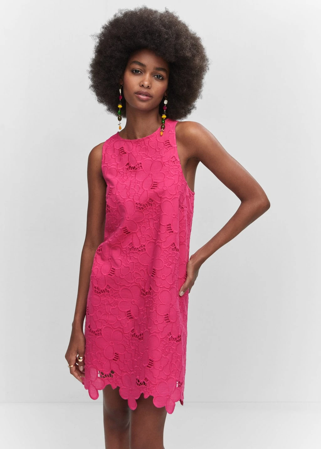 Robe Coton Détails Ajourés