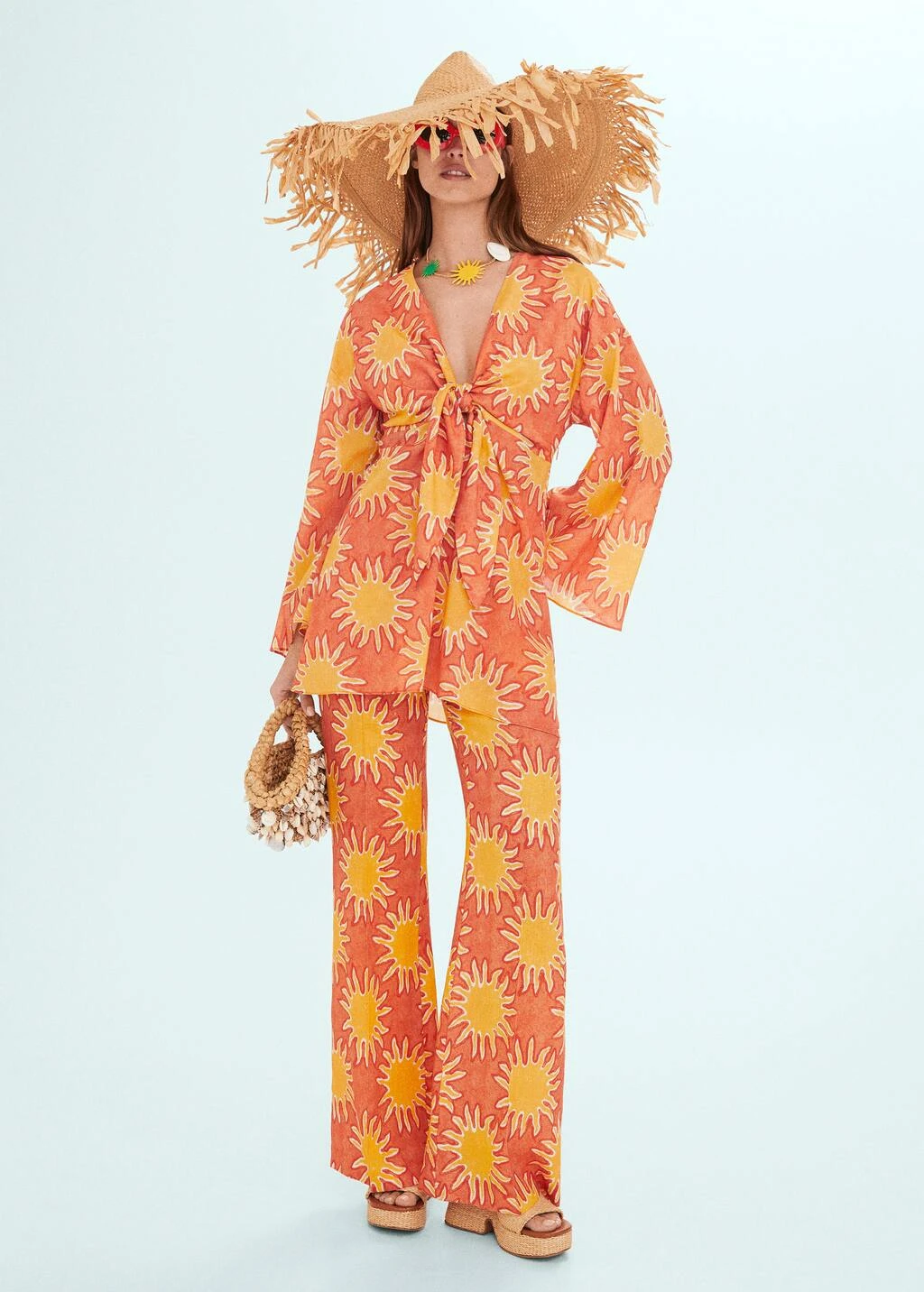 Robe Imprimée Détail Nœud – Image 2