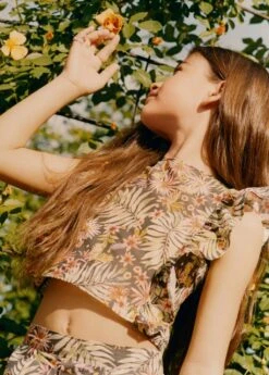 Blouse Imprimée à Volants