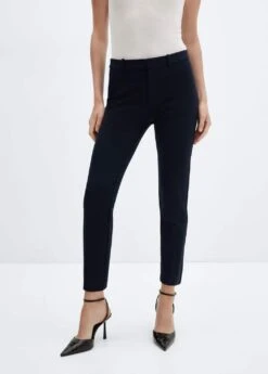 Pantalon Droit Maille Point De Rome