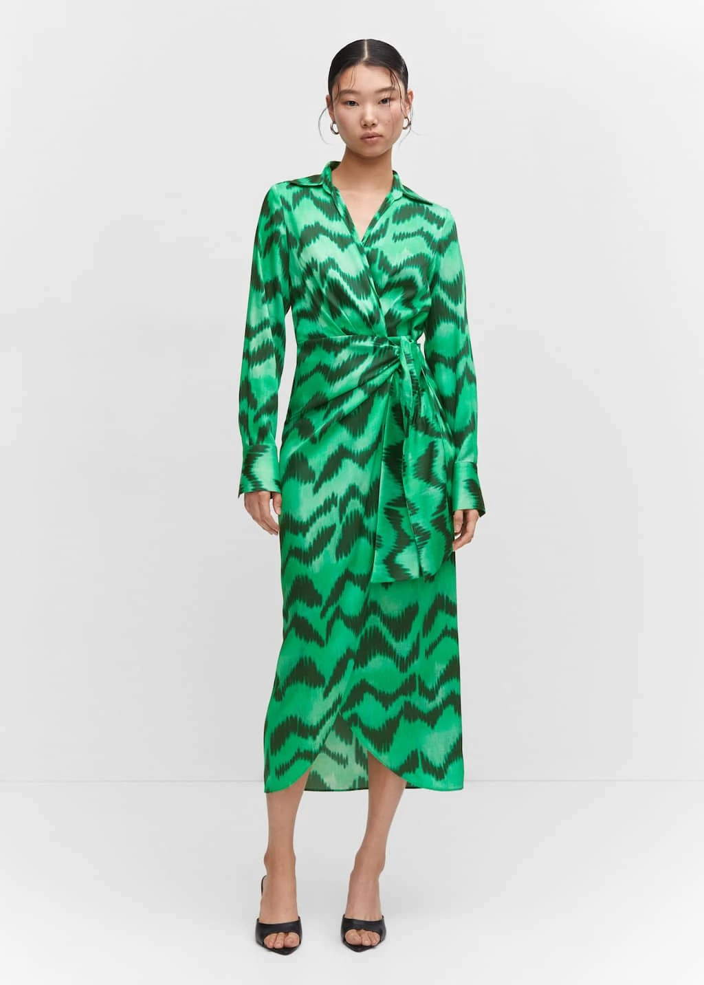 Robe Chemise Satinée Imprimée – Image 2