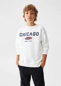 Sweat-shirt Tissu éponge Message