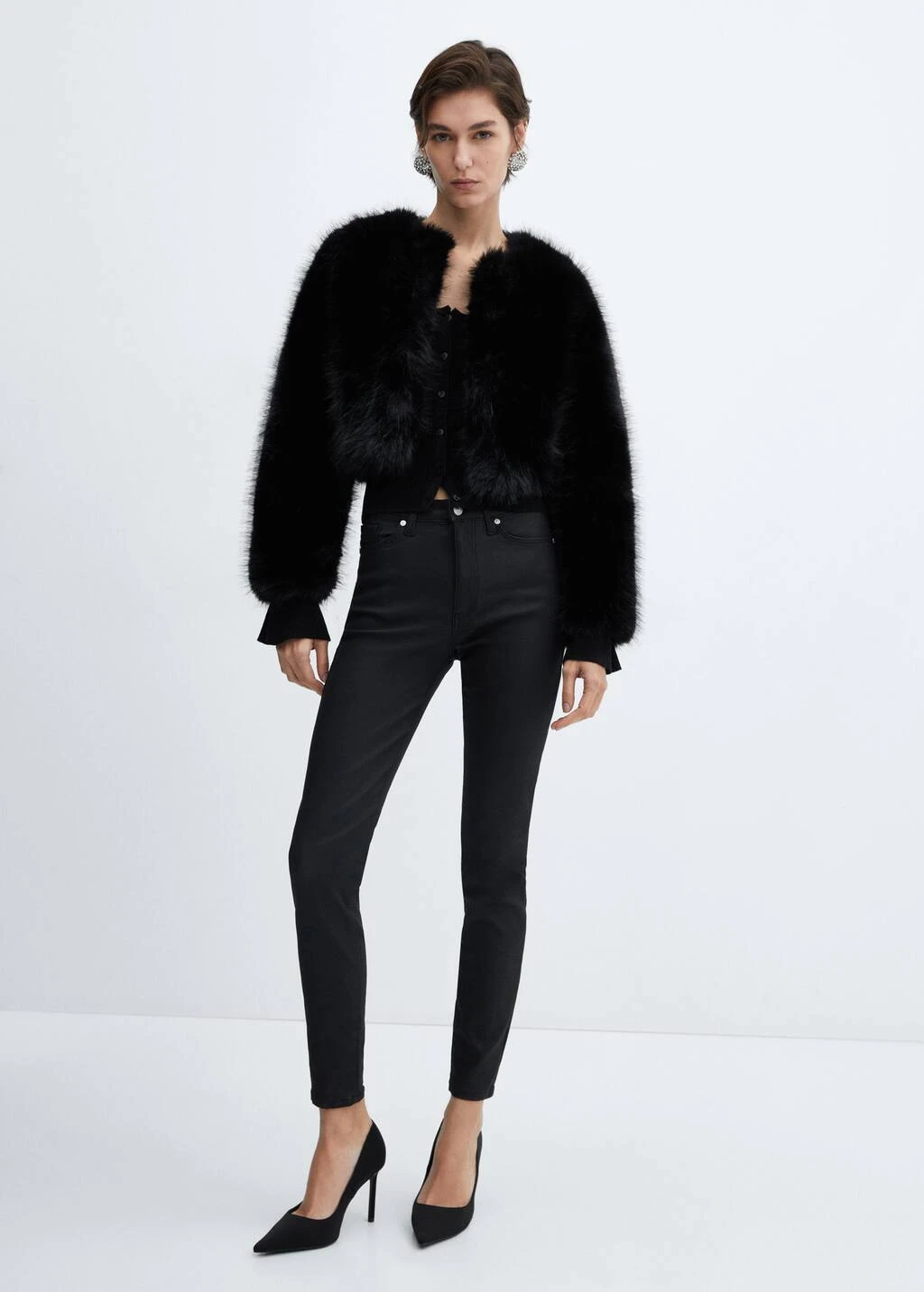 Jean Skinny Taille Haute Enduit â Image 2