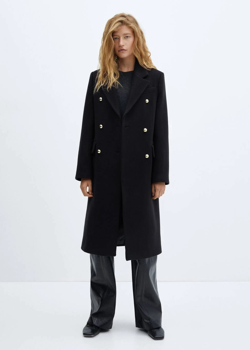 Manteau Laine Croisé Boutons – Image 2