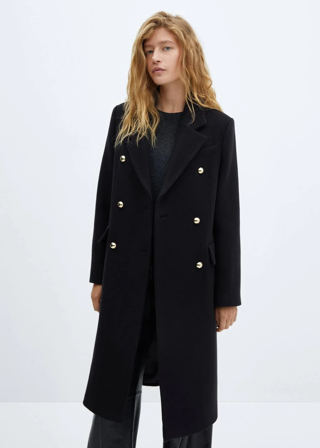 Manteau Laine Croisé Boutons