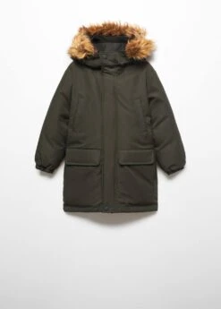 Anorak Long Capuche Fausse Fourrure