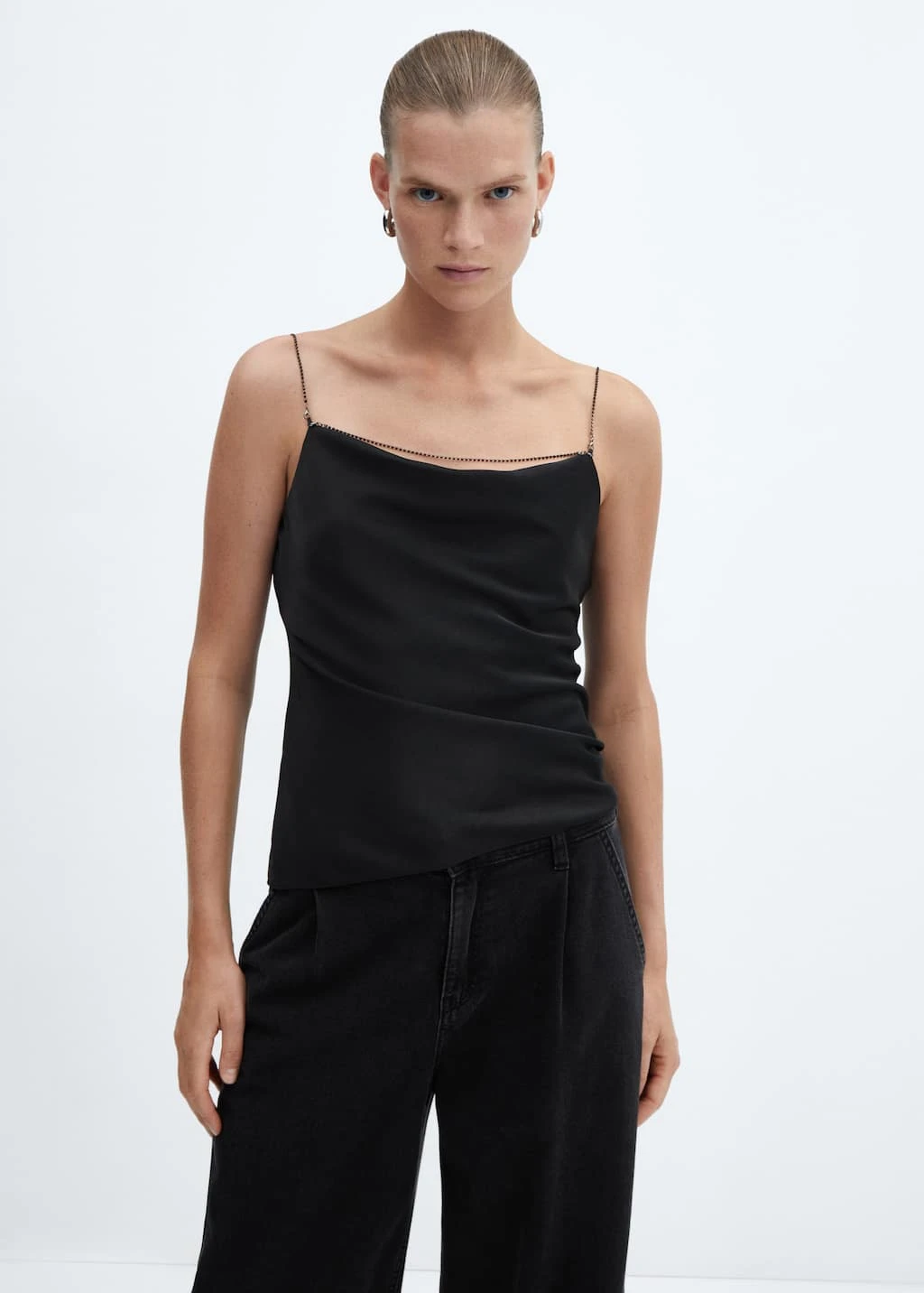 Top Satin Col Bénitier